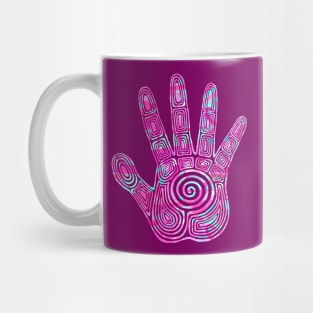 Spiral Hand Print Magenta Mug